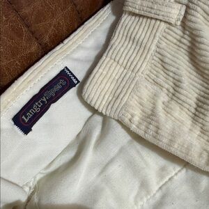 70s vintage Langtry Sport Women's Cream Corduroy Straight Trousers